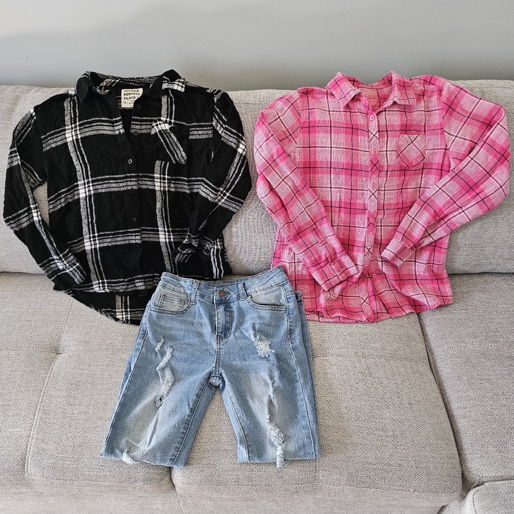 Plaid and Jean Set